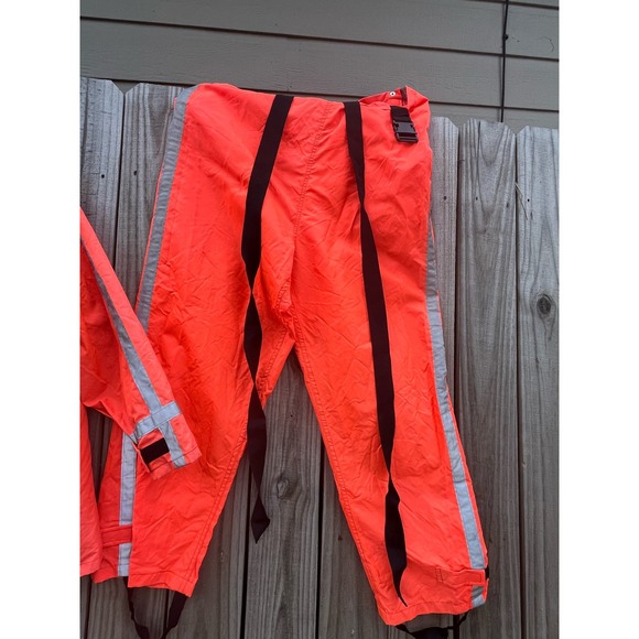 Vintage protective fire fighter outfit bright neon reflectors - Picture 6 of 13